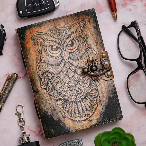 Vintage Printed Cardboard Writing Journal Notebook
