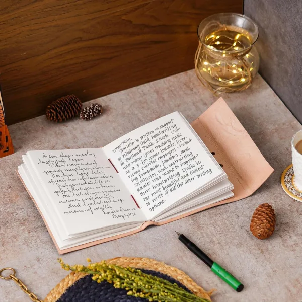 Deckle Edge Handmade Leather Writing Diary Notebook