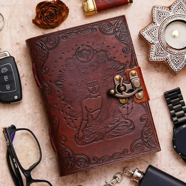 Antique Style Handmade Leather Diary with 200 Blank Pages