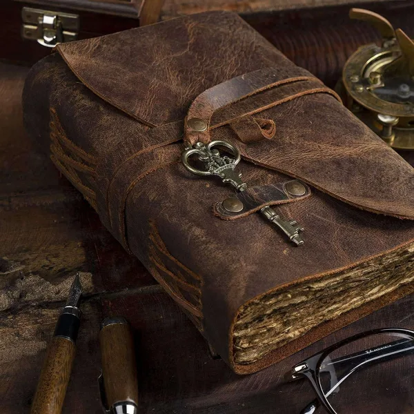 Handcrafted Leather Diary with Deckle Edge Rustic Pages