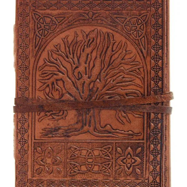 Classic Travel Leather Notebook with White Unruled Pages