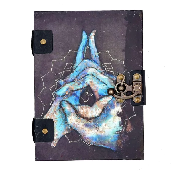 Handmade Printed Cardboard Journal Diary With Buckle Lock Unruled 200 Pages Notepad