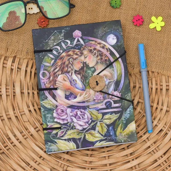 Handmade Printed Cardboard Journal Diary with String Closure 200