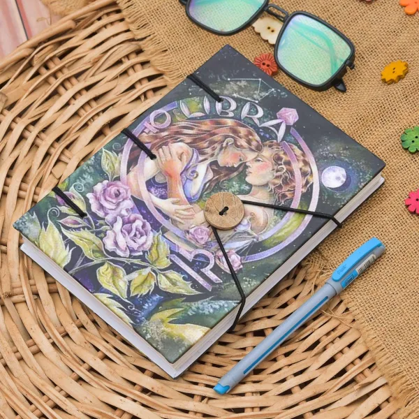 Handmade Printed Cardboard Journal Diary with String Closure 200