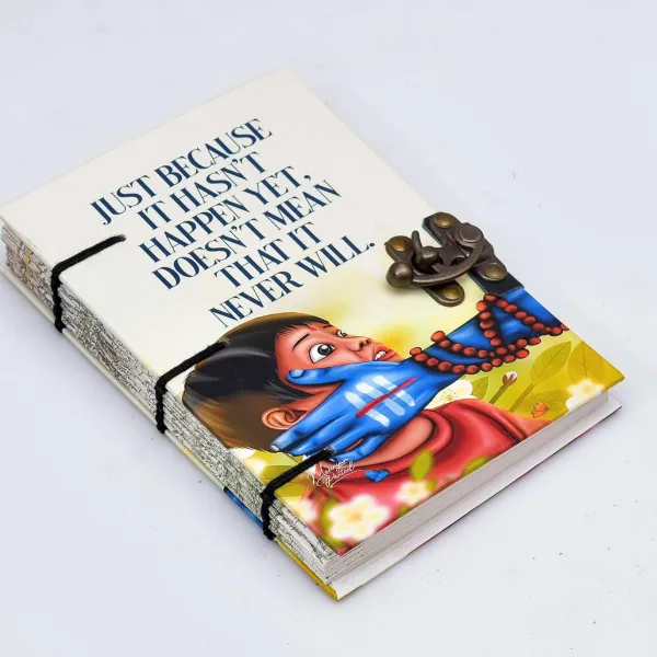 Handmade Printed Cardboard Journal Diary Buckle Lock – 200 Pages