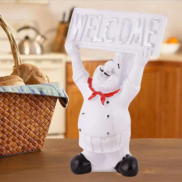Cute Chef Figurine Miniature Resin Showpiece for Home Decor