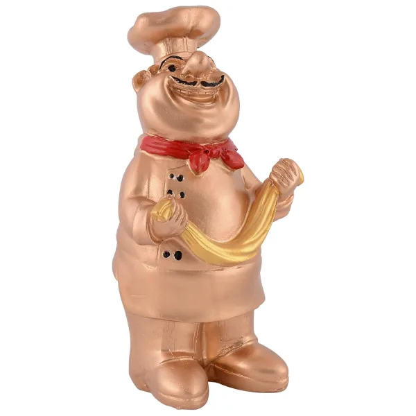 Cute Chef Golden Resin Showpiece for Kitchen Decoration