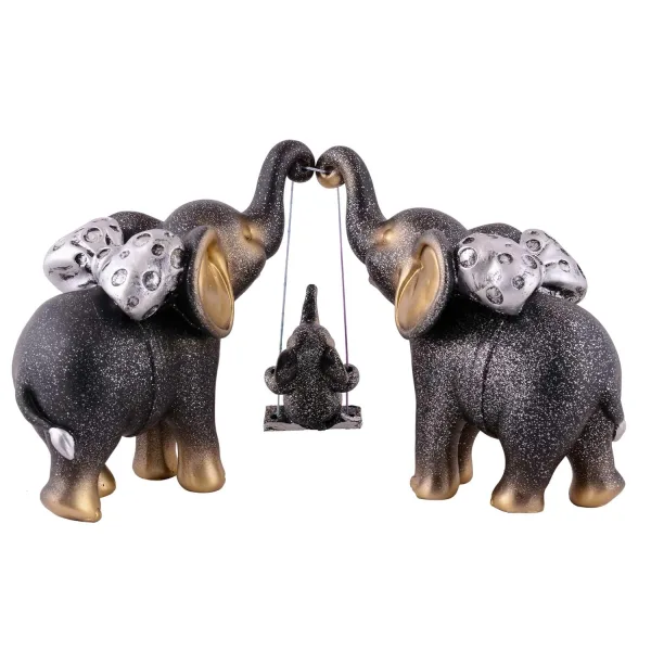 Resin Elephant Showpiece Set of 3 Decorative Home Accent