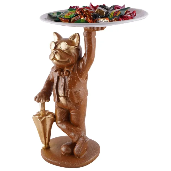 Cool Dog Resin Storage Holder Decorative Showpiece for Home