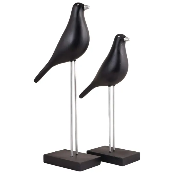 Sparrow Bird Decorative Showpiece on Iron Stand for Home Decor
