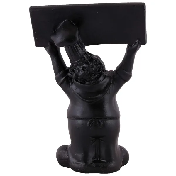 Resin Cute Chef Showpiece Miniature Statue Black Color for Kitchen Decor