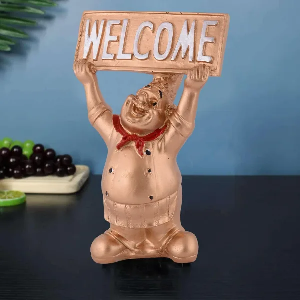 Resin Cute Chef Showpiece Miniature Statue for Kitchen Decor
