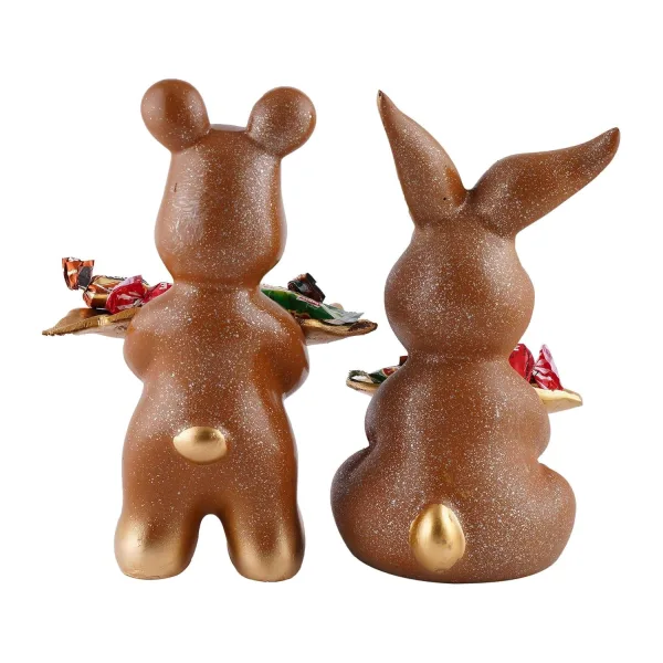 Cute Rabbit Showpiece Pair for Living Room or Bedroom