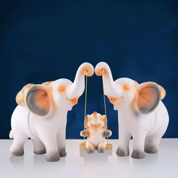 Handcrafted Elephant Decor Set for Tabletop and Mantel