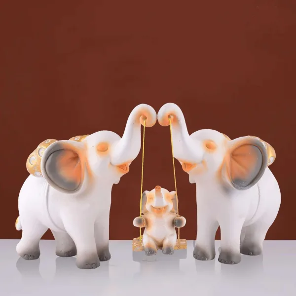 Handcrafted Elephant Decor Set for Tabletop and Mantel