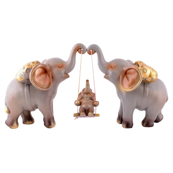 Artistic Elephant Showpiece Trio for Home Shelves