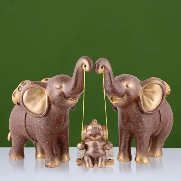 Decorative Elephant Figurine Set for Stylish Interiors