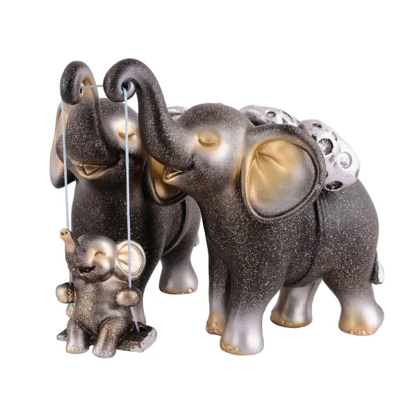 Set of 3 Resin Elephant Showpieces for Home Decor