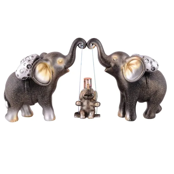 Set of 3 Resin Elephant Showpieces for Home Decor