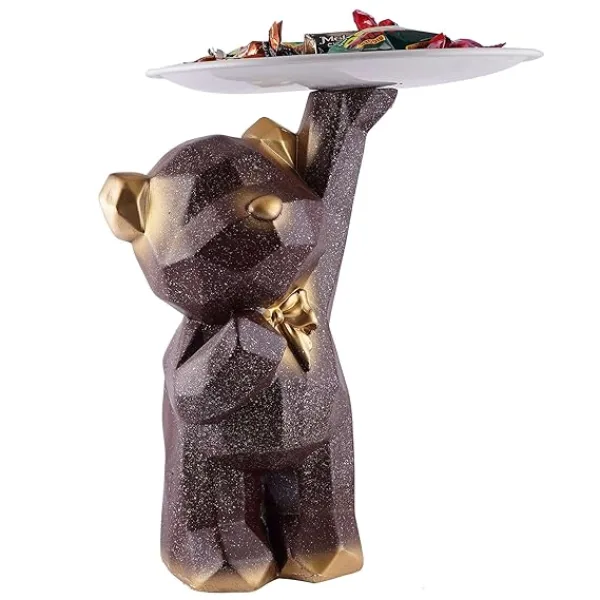 Stylish Bear Home Decor Figurine for Shelving Display