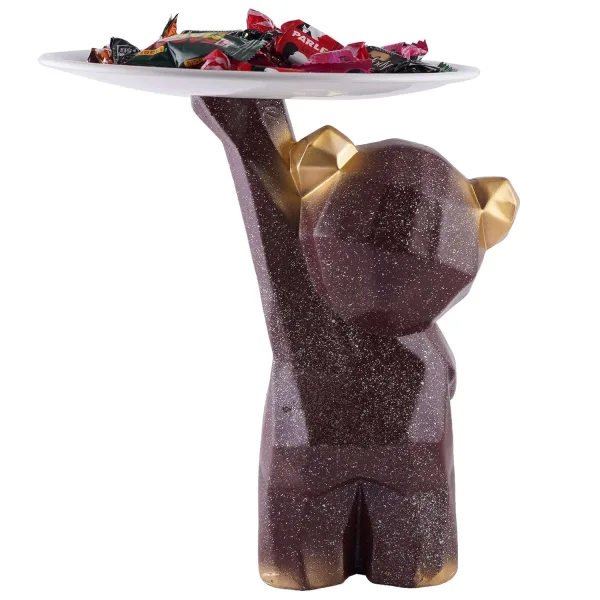Stylish Bear Home Decor Figurine for Shelving Display