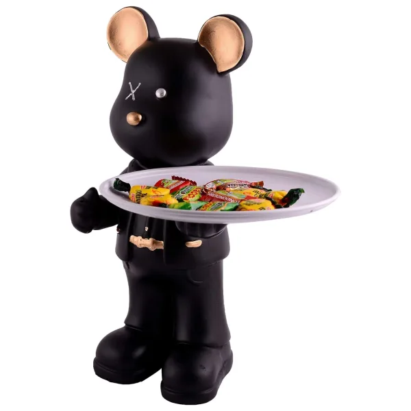 Cool Teddy Bear Showpiece with Plate Decorative Decor