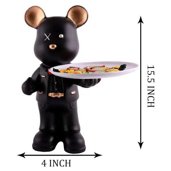 Cool Teddy Bear Showpiece with Plate Decorative Decor