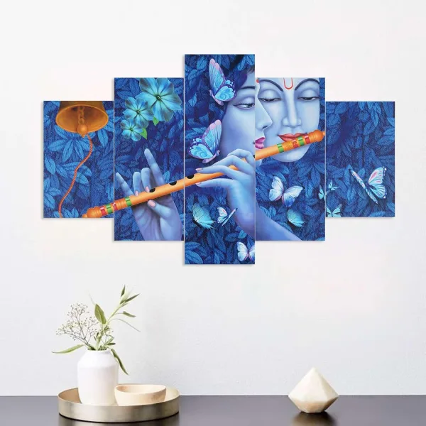 MDF Framed 3D Wall Painting Set of Five for Home Decoration