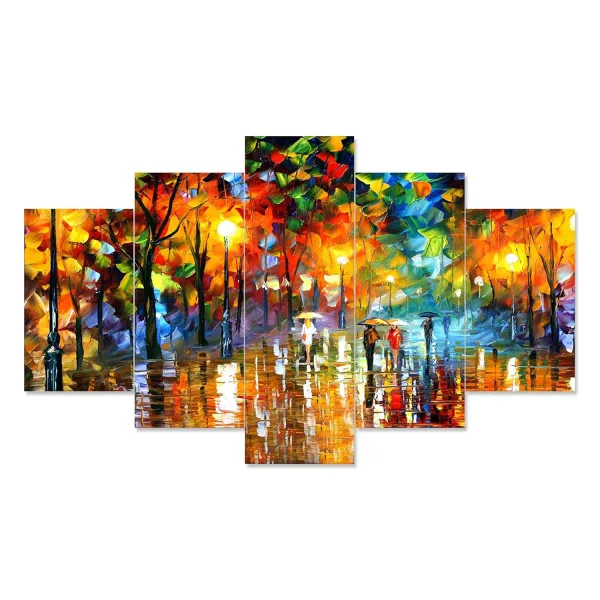 MDF Framed 3D Wall Painting Set of Five for Home Decoration