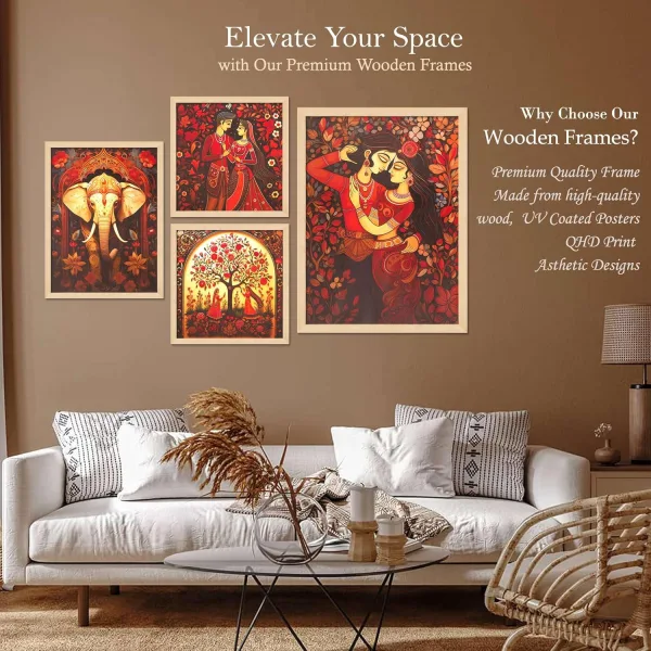 Scenery Framed Wall Painting Set of Four Living Room