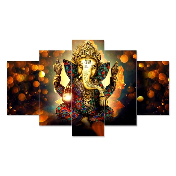 MDF Framed 3D Wall Painting Set of Five for Home Decoration, Big Size Painting for Living Room