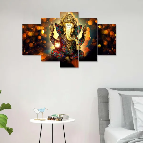 MDF Framed 3D Wall Painting Set of Five for Home Decoration, Big Size Painting for Living Room