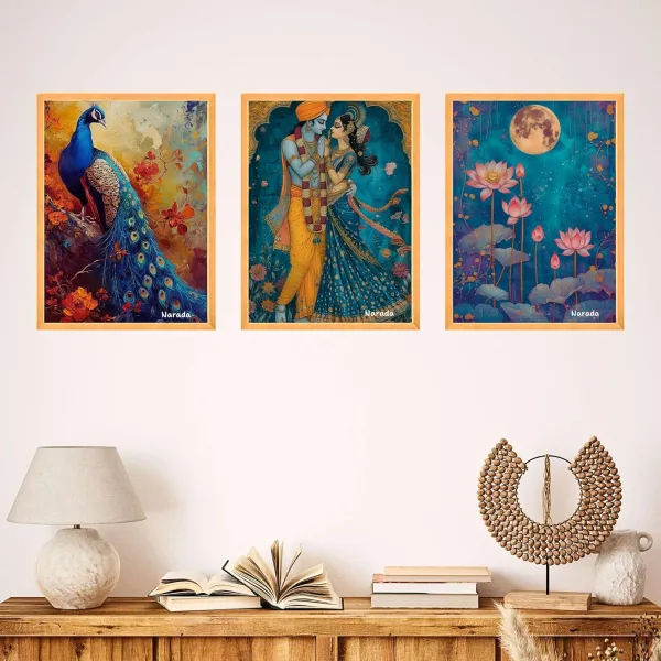 Wall Paintings for Wall Dacoration Large Framed Wall Paintings Set of Three for Living Room