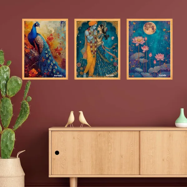 Wall Paintings for Wall Dacoration Large Framed Wall Paintings Set of Three for Living Room