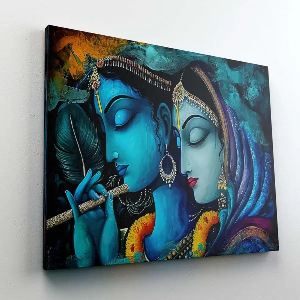 Radha Krishna Paintings For Wall Decoration With Frame Canvas Painting