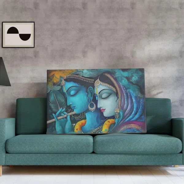 Radha Krishna Paintings For Wall Decoration With Frame Canvas Painting