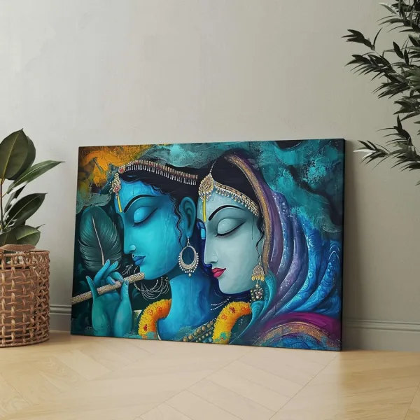 Radha Krishna Paintings For Wall Decoration With Frame Canvas Painting