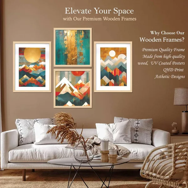 Framed Wall Painting Set of Four Home Decor