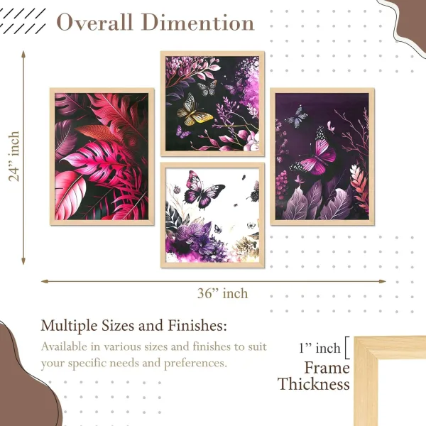 Framed Painting Set of Four for Wall Painting Decoration