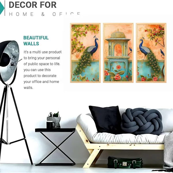 Wall Paintings Set of Three for Wall Decoration Big size Framed Wall Paintings