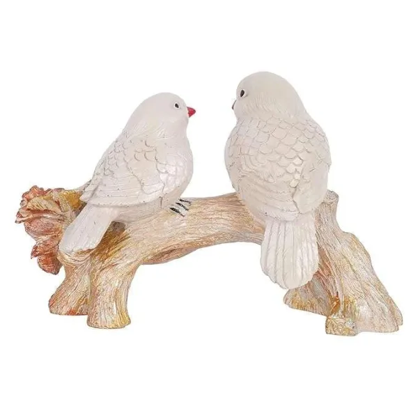 Resin Birds Couple on Tree Decorative Showpiece