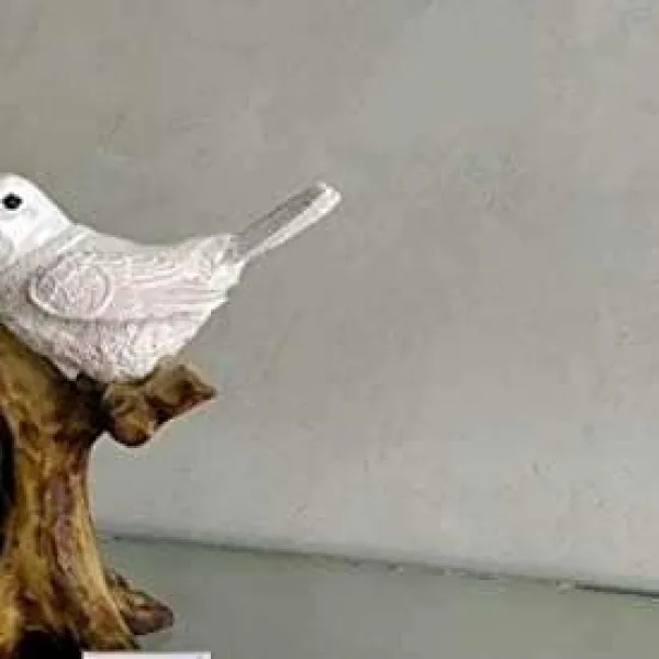 Handcrafted Birds Couple on Tree Resin Showpiece Decor