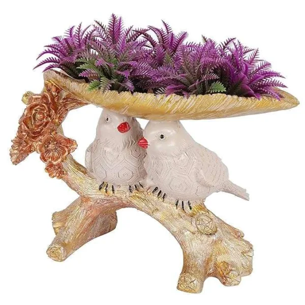 Birds Couple on Tree Handcrafted Resin Showpiece