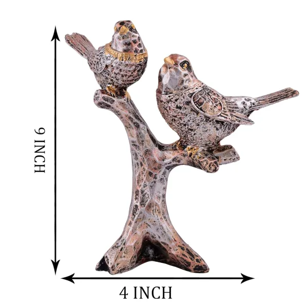 Birds Couple on Tree Resin Decorative Showpiece