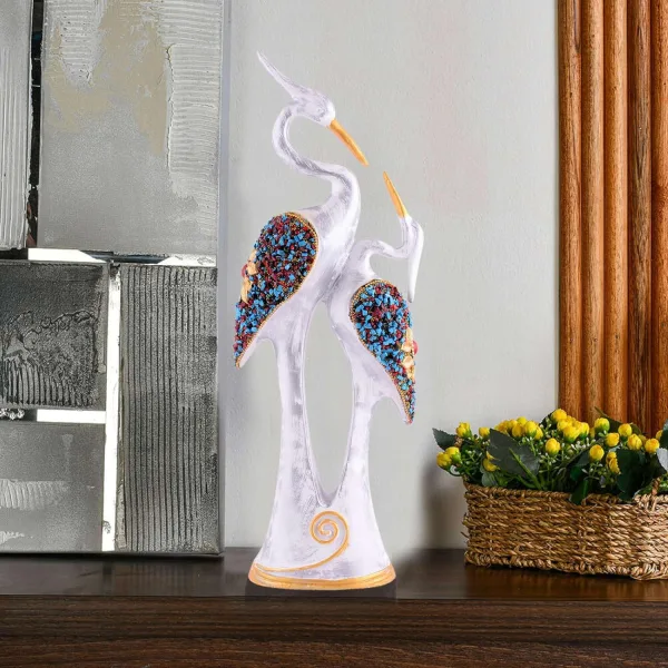 Good Luck White Swan Decorative Home Showpiece White Color