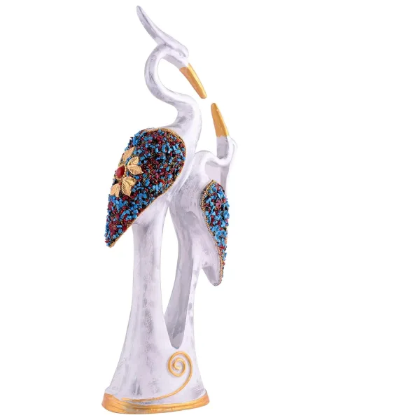 Good Luck White Swan Decorative Home Showpiece White Color