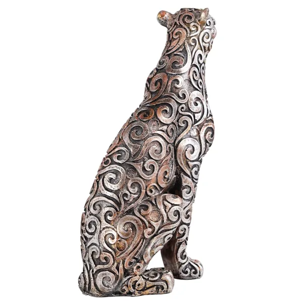 Panther Sitting Antique Animal Figurine Home Decor