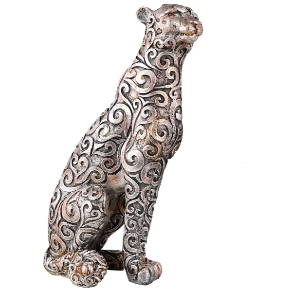 Panther Sitting Antique Animal Figurine Home Decor