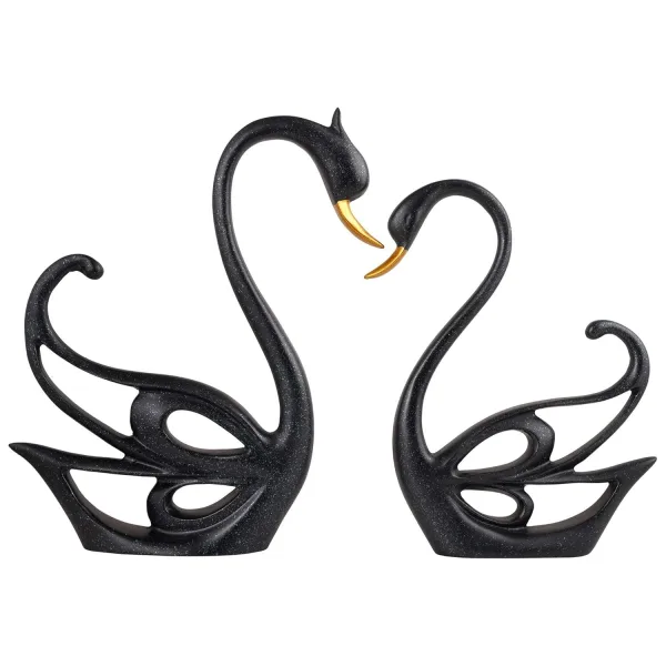 Good Luck Black Swan Decorative Home Showpiece
