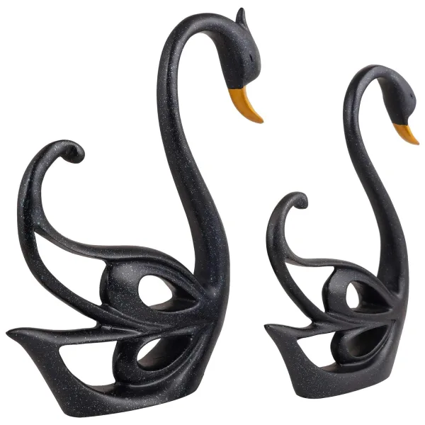Good Luck Black Swan Decorative Home Showpiece